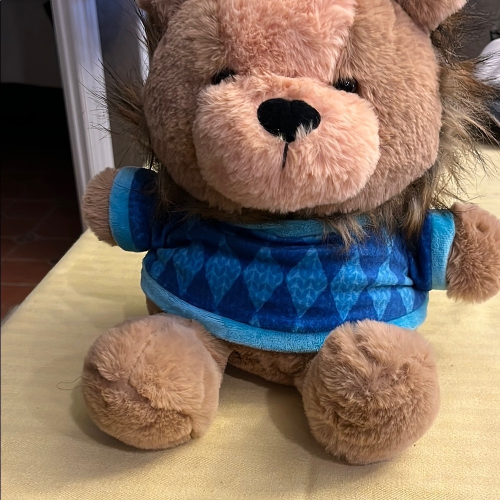 Plush Toy with Blue Argyle Sweater